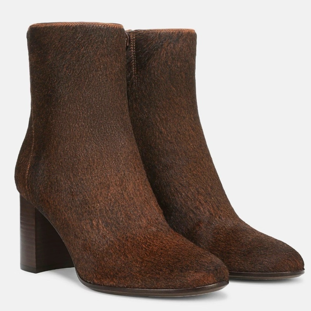 Vince Elora Calf Hair Ankle Boots | Brown | Size 6 | NWOB